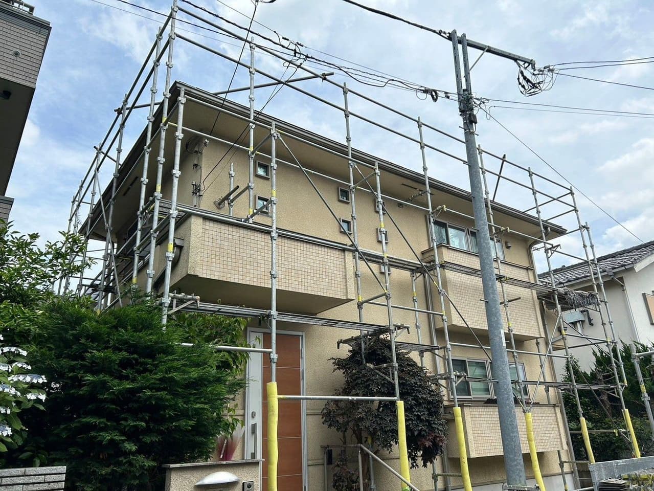 小平市ペイントプラス施工事例:小平市S様 足場組立
