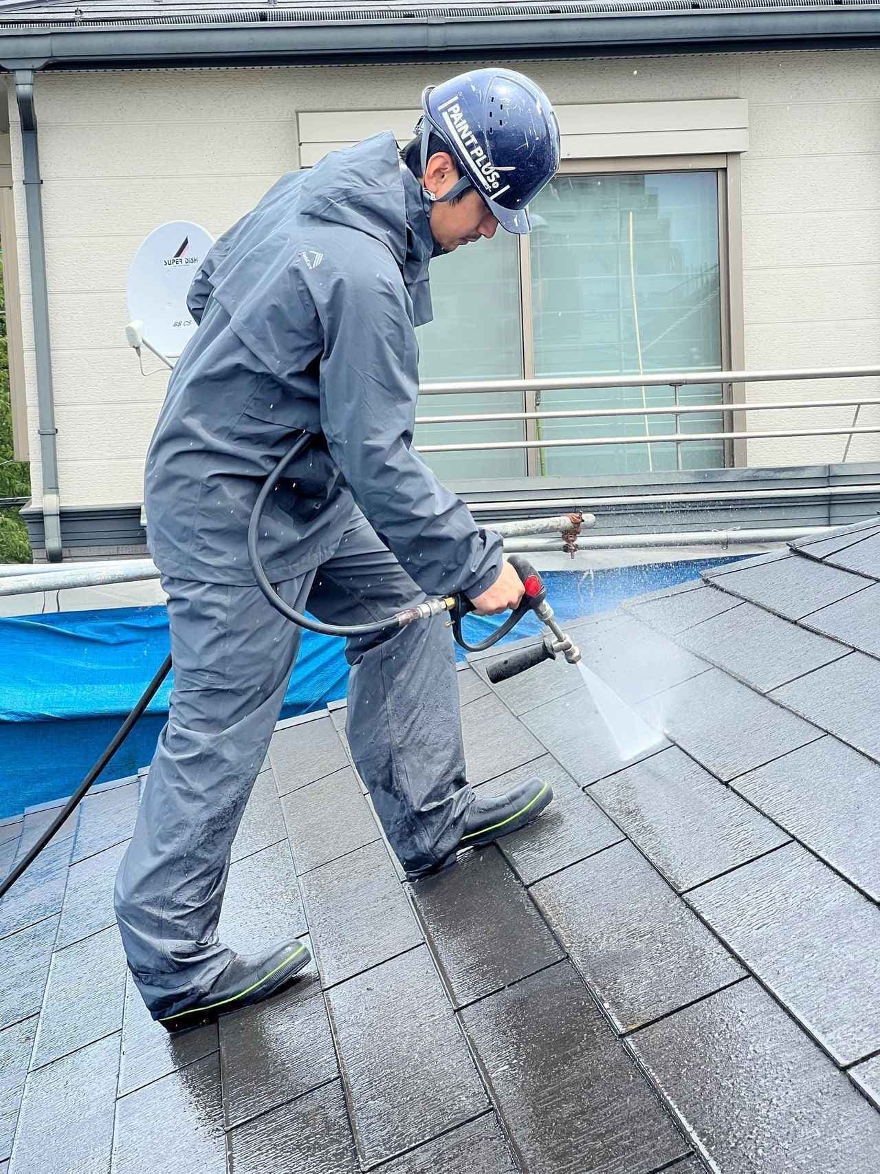 小平市ペイントプラス施工事例:小平市S様 高圧洗浄屋根