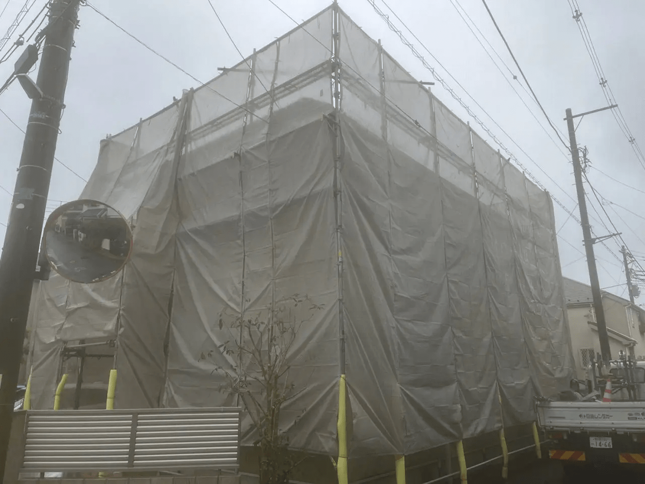 小平市ペイントプラス施工事例:小平市A様 足場組立