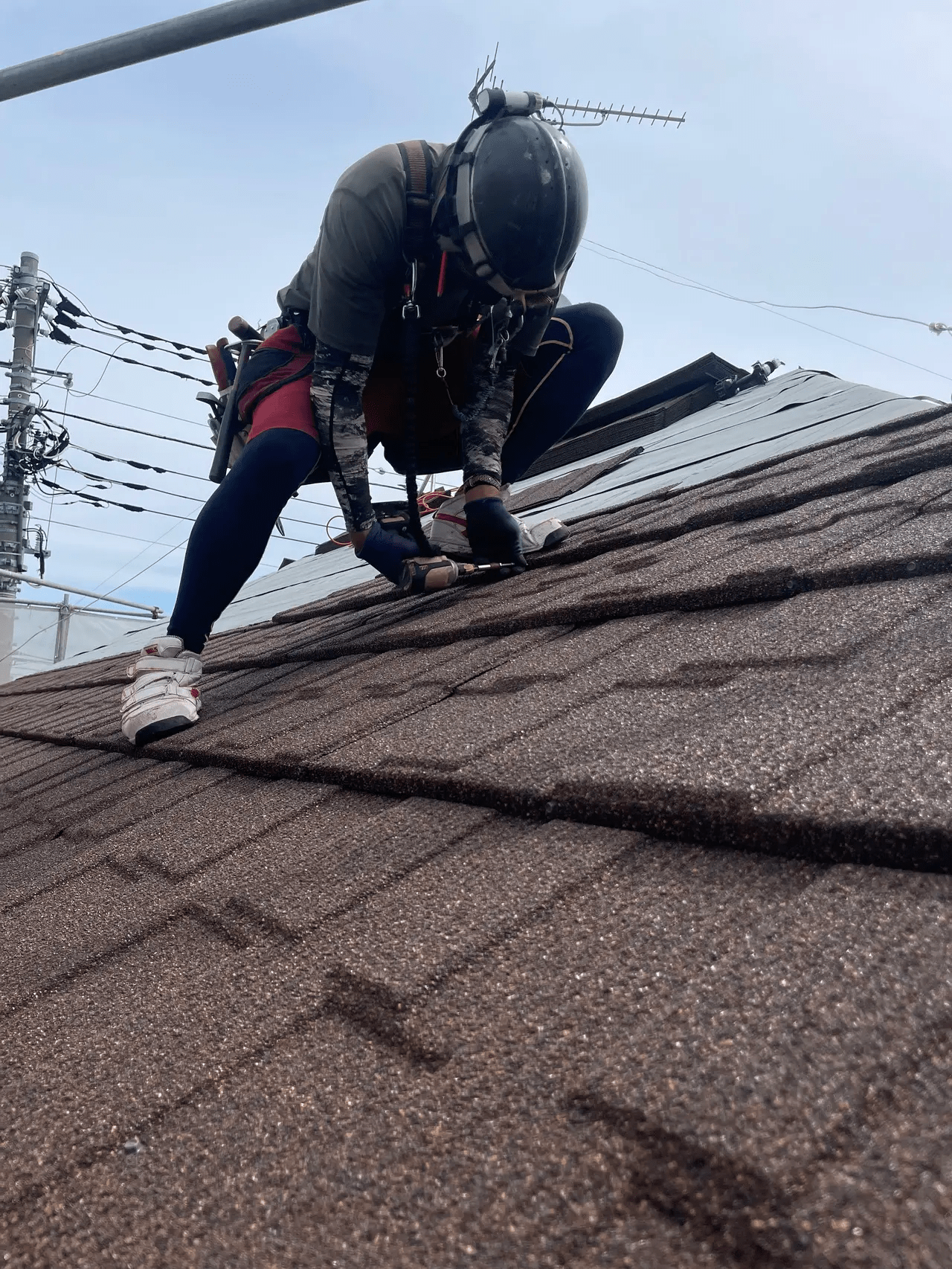 小平市ペイントプラス施工事例:小平市A様 カバー工法中の屋根