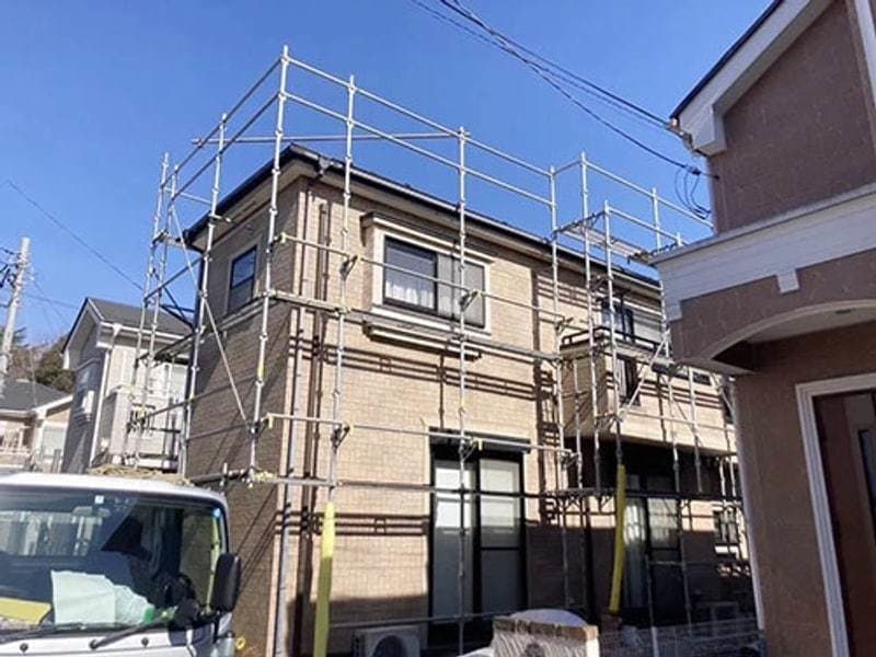 小平市ペイントプラスの小平市M様 施工例:足場組立