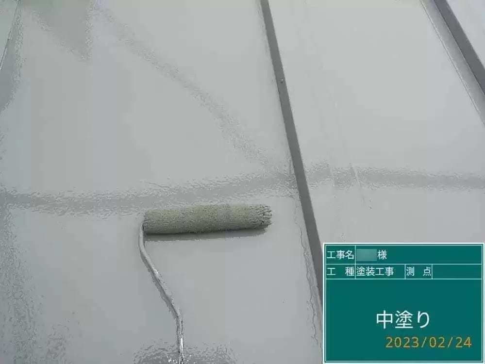 小平市ペイントプラスの小平市S様 施工例:中塗り~上塗り