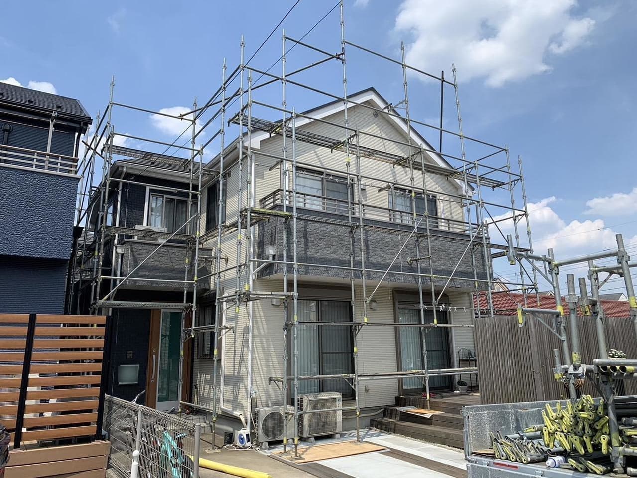 小平市ペイントプラス施工事例:小平市S様 足場組立