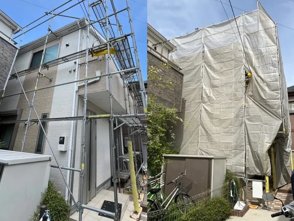 外壁塗装 足場組立