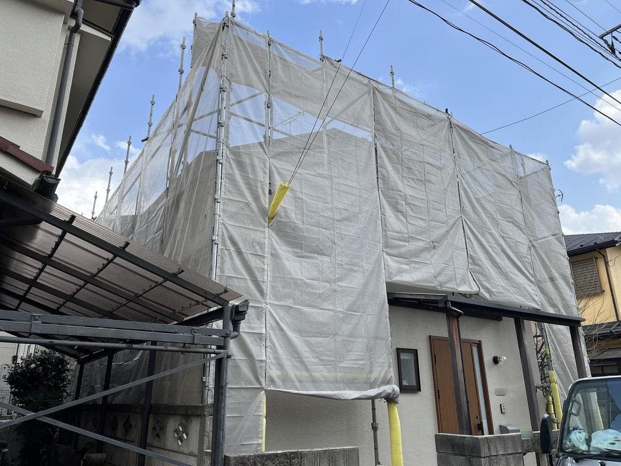 外壁塗装屋根工事 足場養生