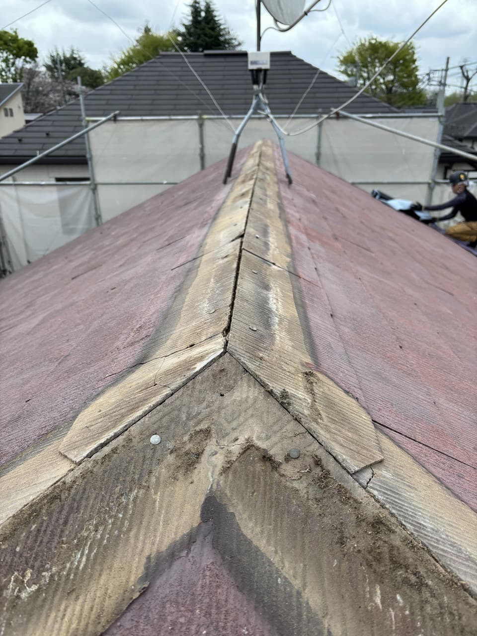 屋根工事 カバー工法中の屋根
