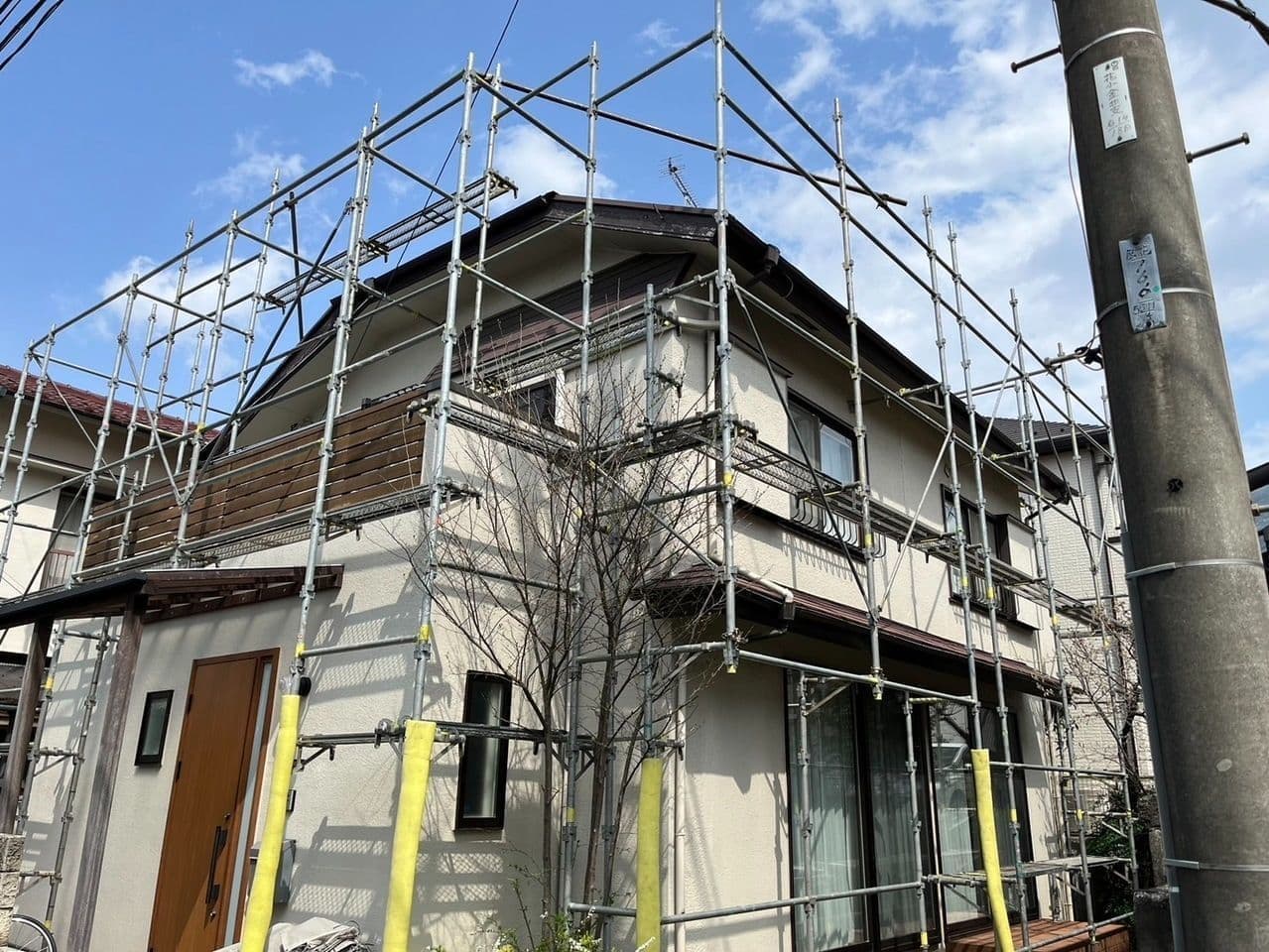 外壁塗装 足場組立