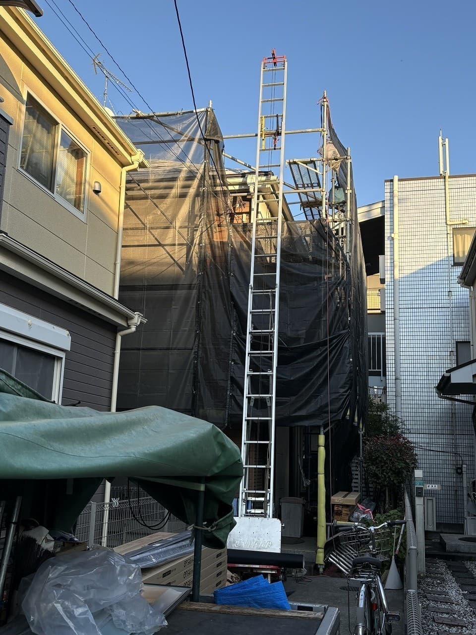 外壁塗装 足場組立