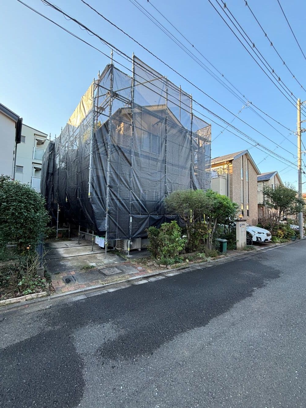 外壁塗装 足場組立