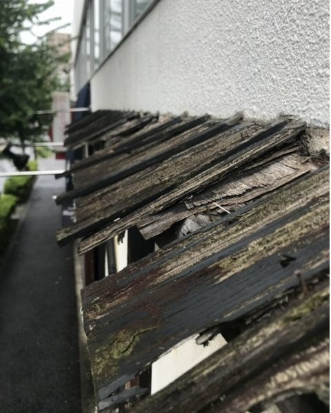 屋根修理 破損した庇屋根